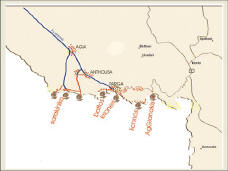 Map of the beaches of Parga