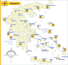 map Airports of Greece and Parga