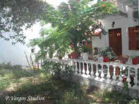 the atrium of accommodation P.Vergos studios in Parga. 