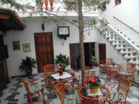 photo of the atrium of accommodation P.Vergos studios in Parga. 