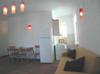 photos of the Kitchen in the second from the apartments of "Vergos house" accommodation in Parga. 